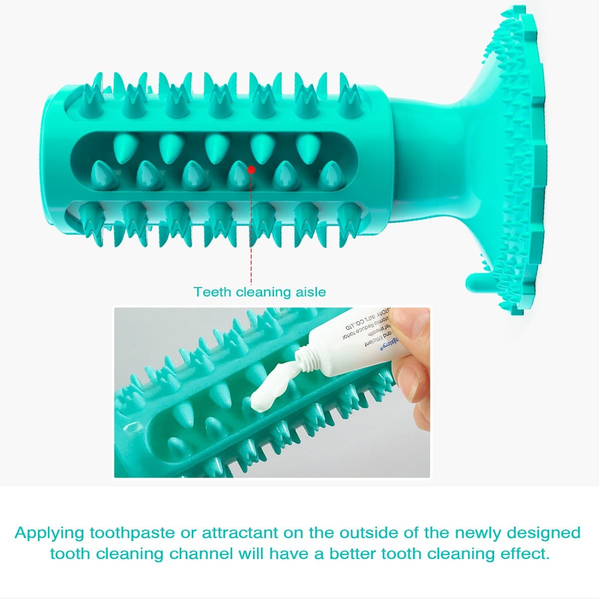 chachaPaw Interactive Toothbrush Chew Toy, Lab-Tested TPR Silicone Dental Cleaning Stick Squeaky,