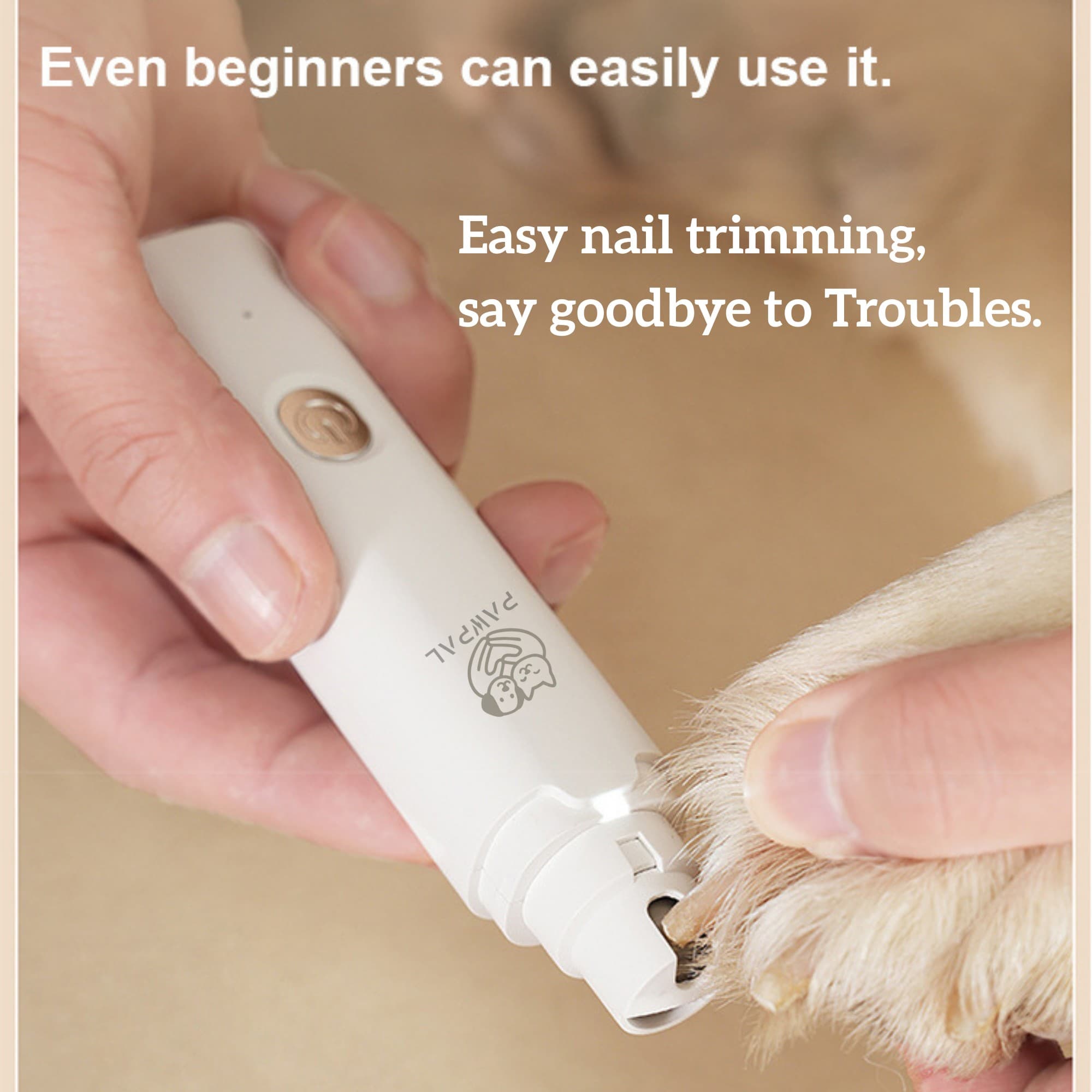 Dog Nail Grinder with LED Light - New Version 2-Speed Powerful Electric Pet Nail Trimmer