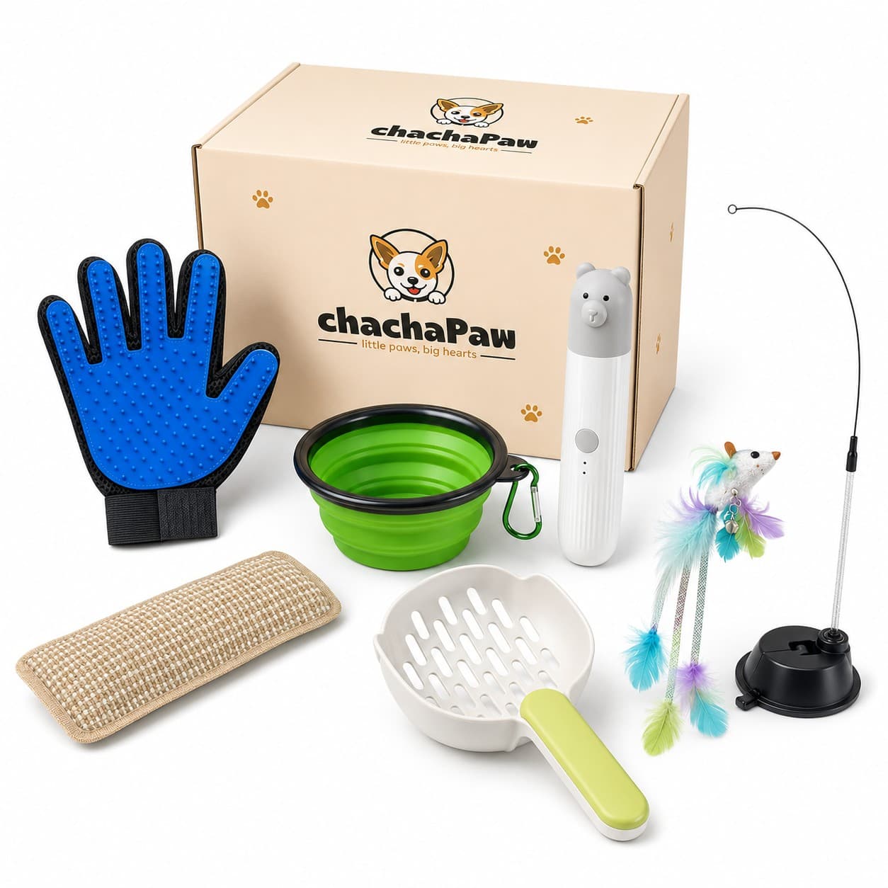 ChaChaPaw Cat Gift Set, 6-Piece Cat/kitty Starter Kit