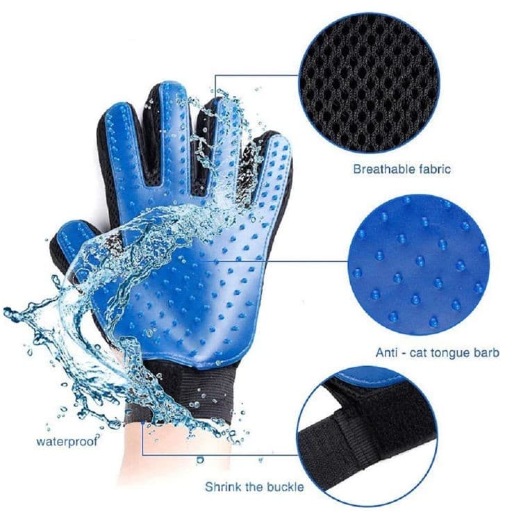 Cat Grooming Gloves, Upgrade Deshedding Brush with Enhanced Five-Finger Design,