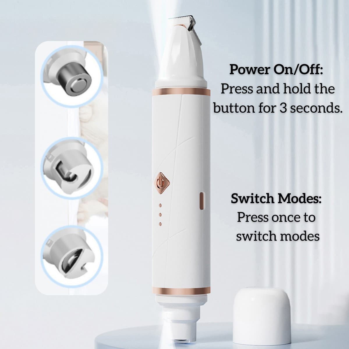 2-in-1 Cat, Dog Nail Grinder & Paw Trimmer with LED Light