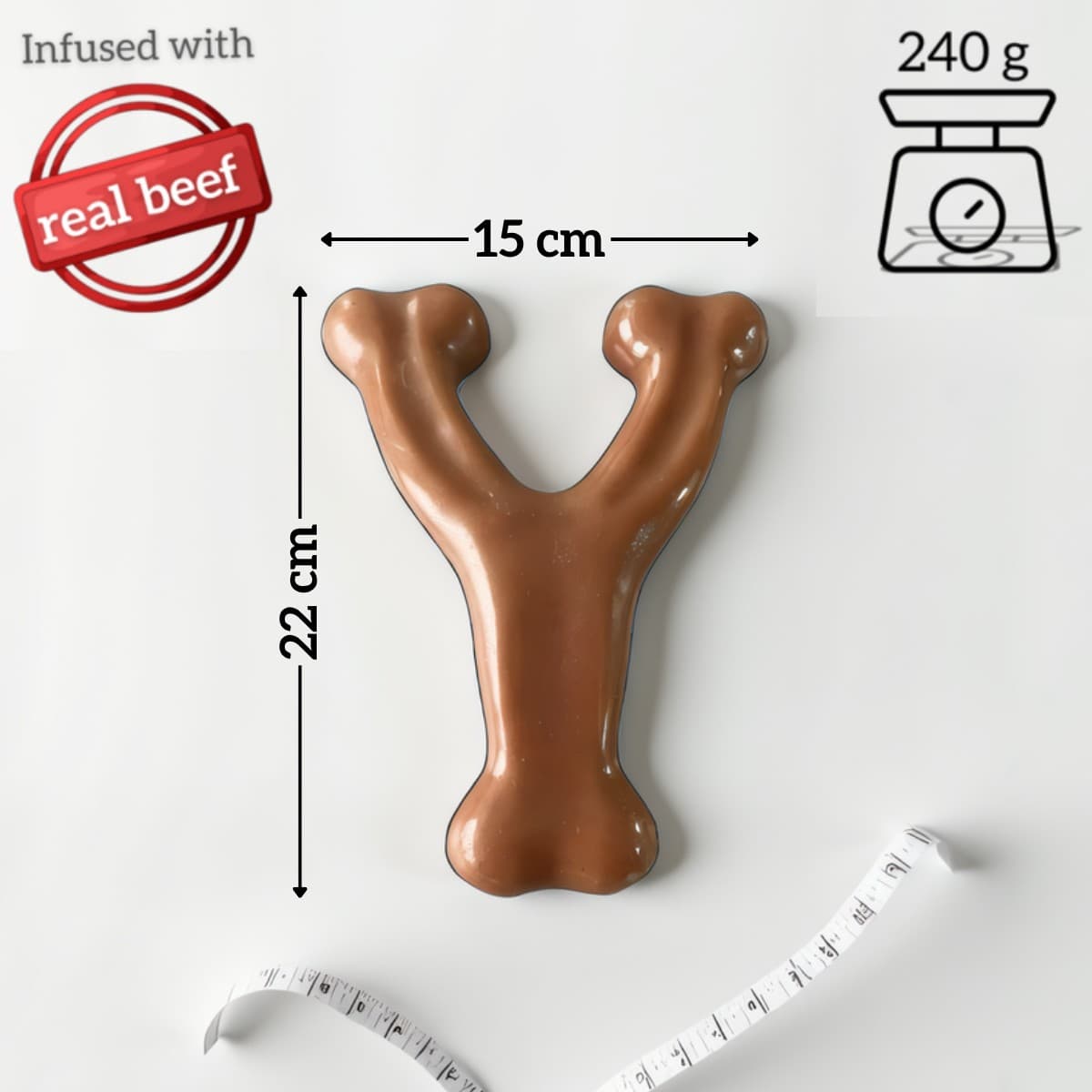 2-Pack Dog Chew Toys for Aggressive Chewers, Durable Wishbone Dog Bones