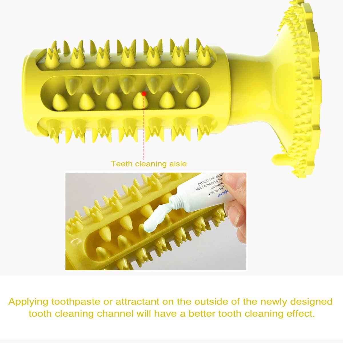 Interactive Toothbrush Chew Toy, Lab-Tested TPR Silicone Dental Cleaning Stick Squeaky,